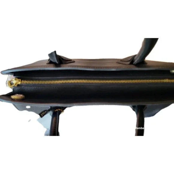 Moncrief London Robbie Satchel Womens OS Black New Pebbled Leather Bag - Picture 7 of 8